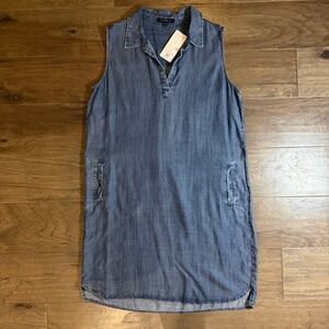 Velvet Heart Womens Sleeveless Tencel Denim Shift Dress Blue Large GLW-50050